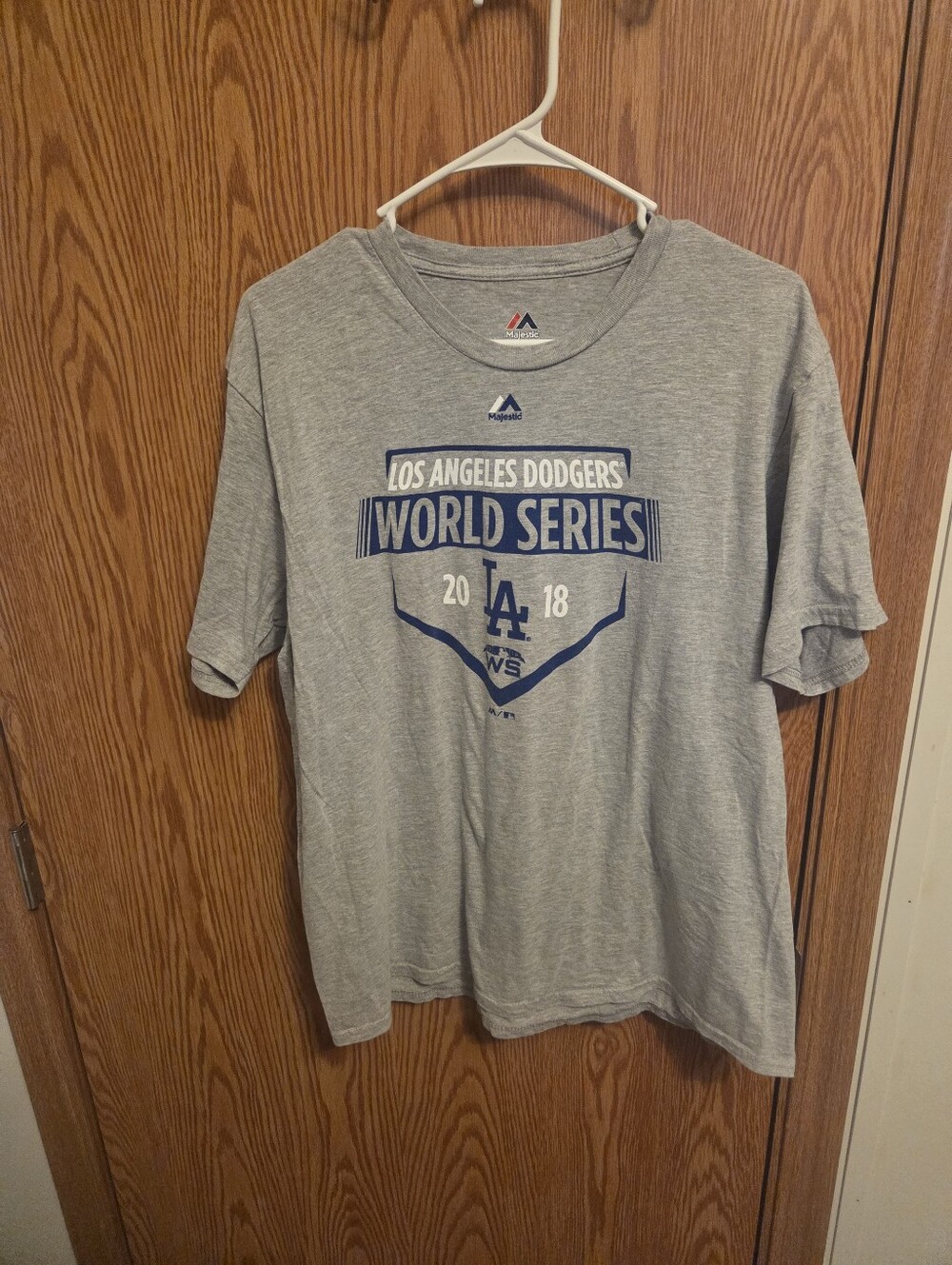 Majestic Los Angeles Dodgers 2018 World Series Shirt Sz L Men's NWOT MLB